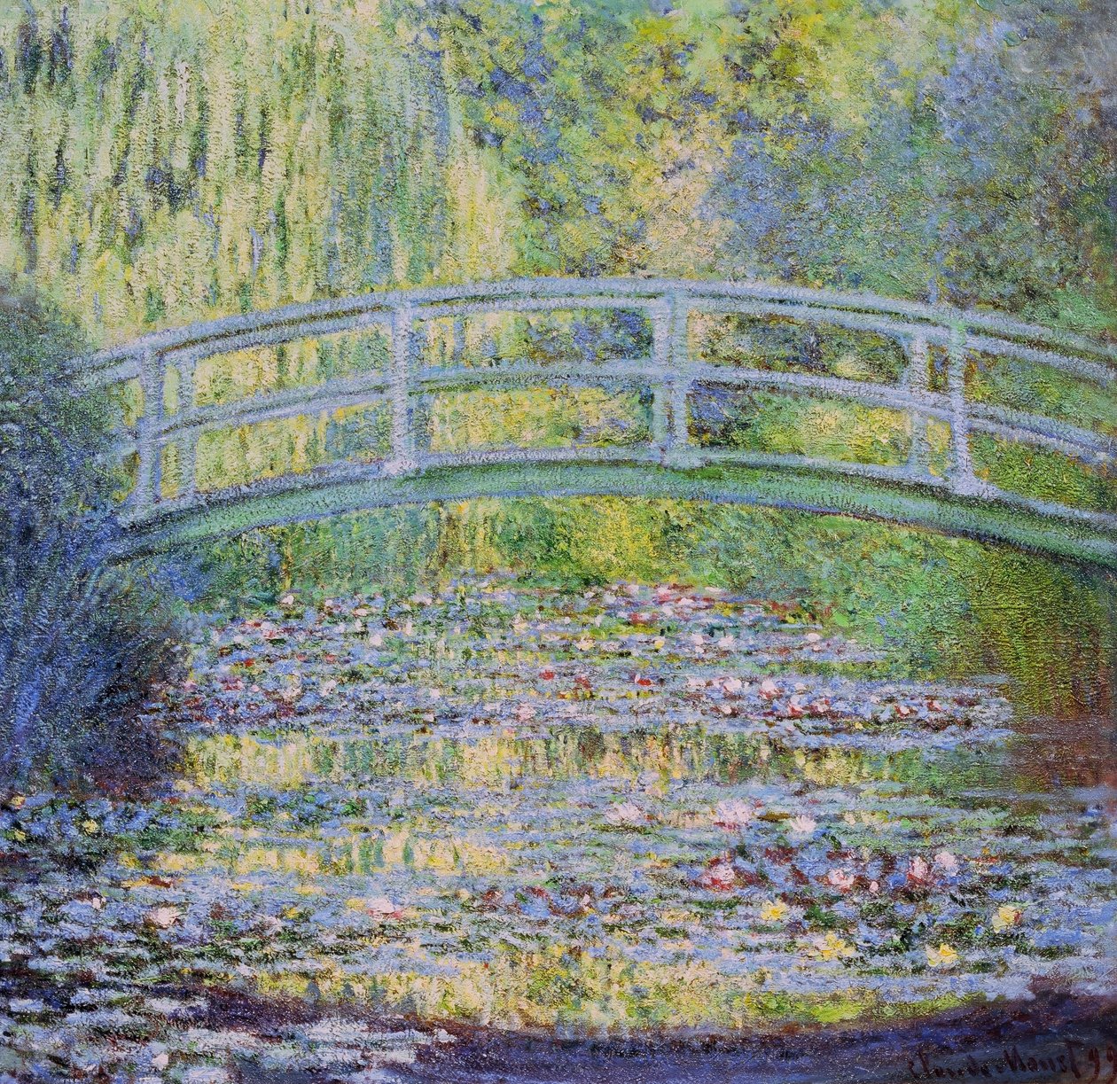 the-waterlily-pond-with-the-japanese-bridge-by-claude-monet